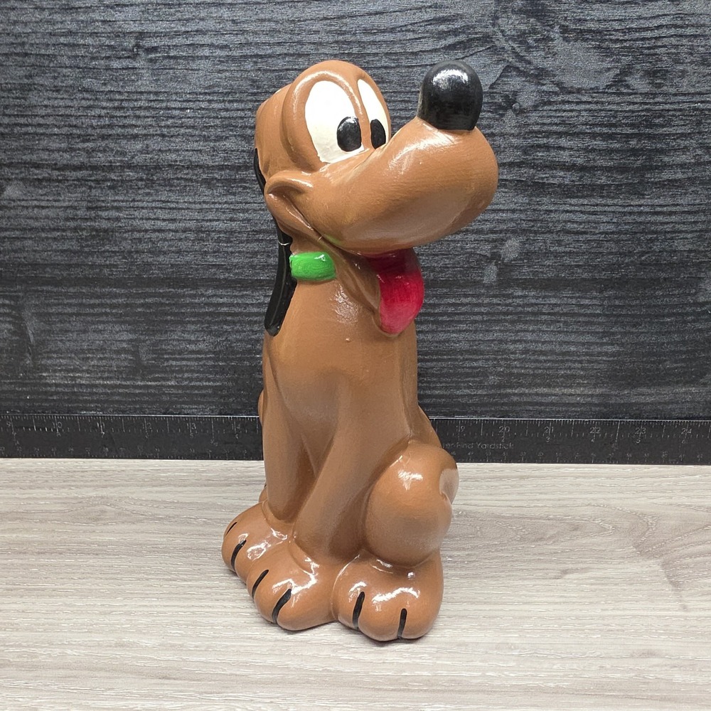 Vintage 1970s 9" Walt Disney Pluto Hand Painted Ceramic Figure Leisuramics #8002